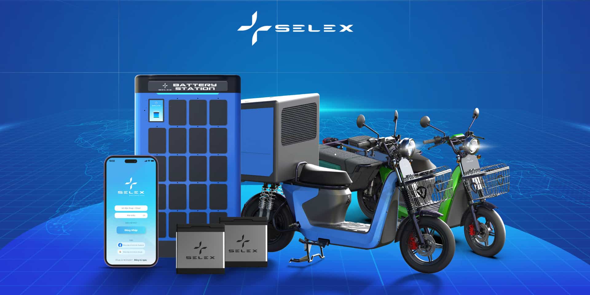 Hệ thống đổi pin nhanh cho xe máy điện