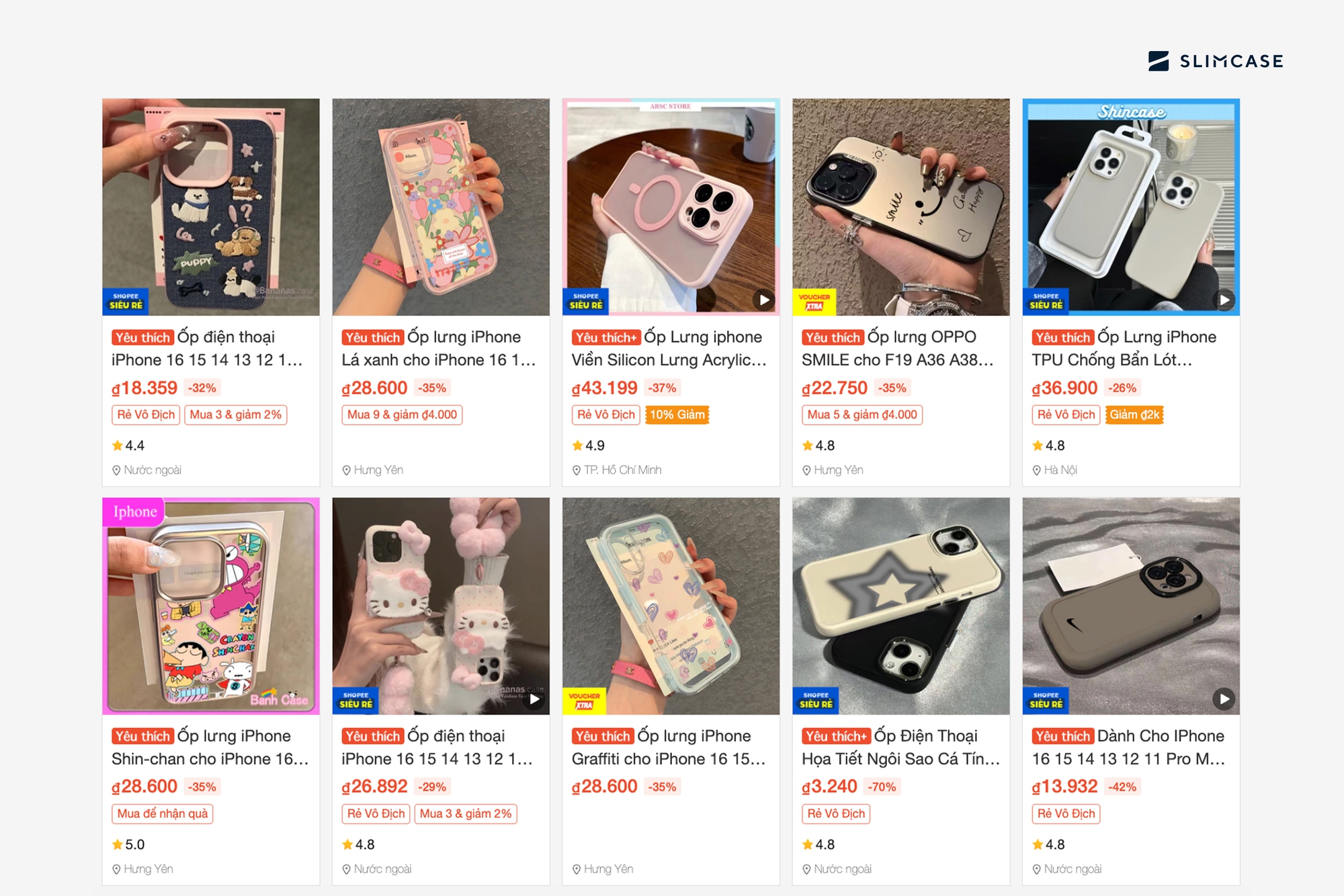 Ốp lưng đa dạng mẫu mã trên thị trường